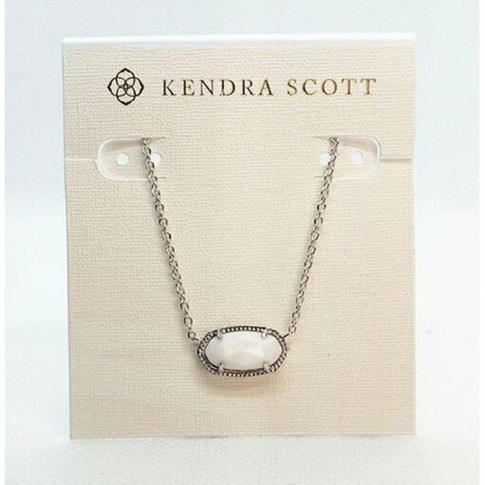 Kendra Scott Elisa Pendant Silver Necklace In White Pearl